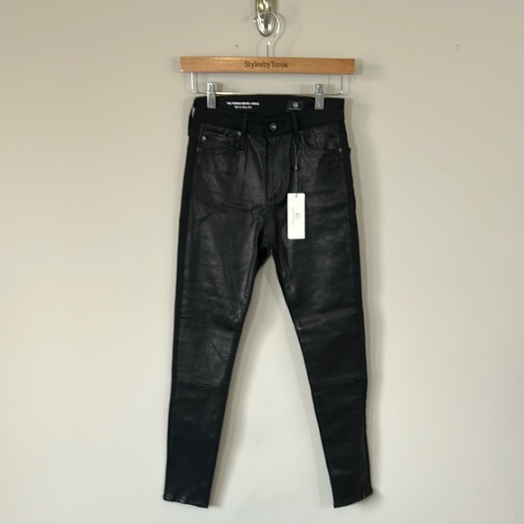 AG JEANS Farrah Skinny Ankle in Luminous Super Black High Rise Sz 25 NEW - Picture 4 of 13